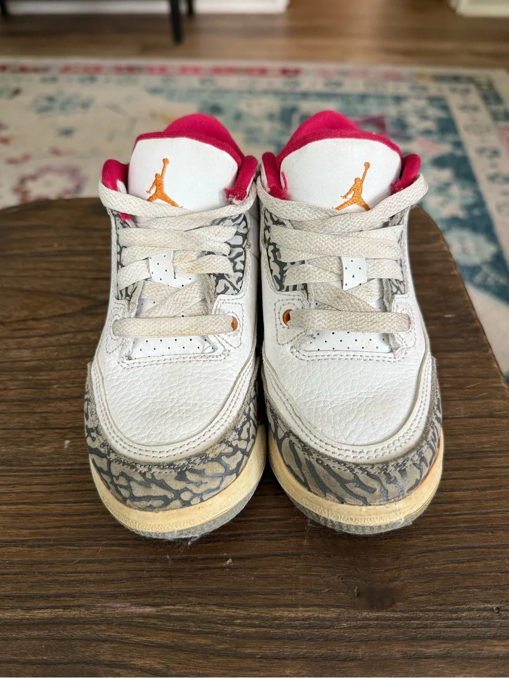 Nike Air Jordan 3 Retro Cardinal Red Preschool Kids Shoes 10.5C
